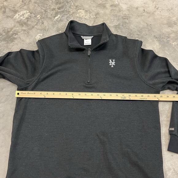 New York Mets Nike Golf Mens Dri-FIT Player Half Zip Size Large DH0986-010 Black - Picture 3 of 7